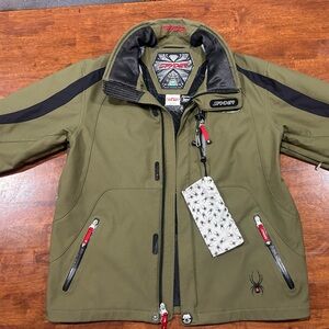 Vintage 90’s Y2K Spyder Men's Green Sz M Outdoor Winter Ski Snow Pockets Jacket